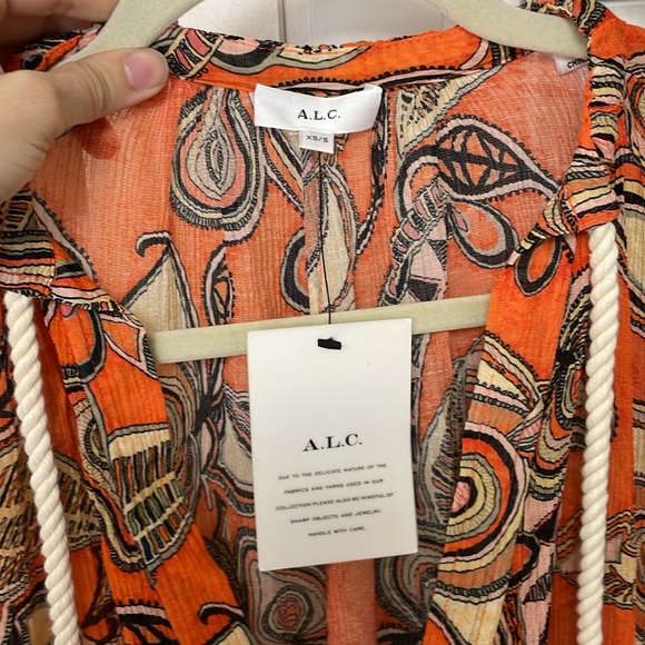 A.L.C. Orange Abstract Pattern Dress Coverup - Picture 2 of 4